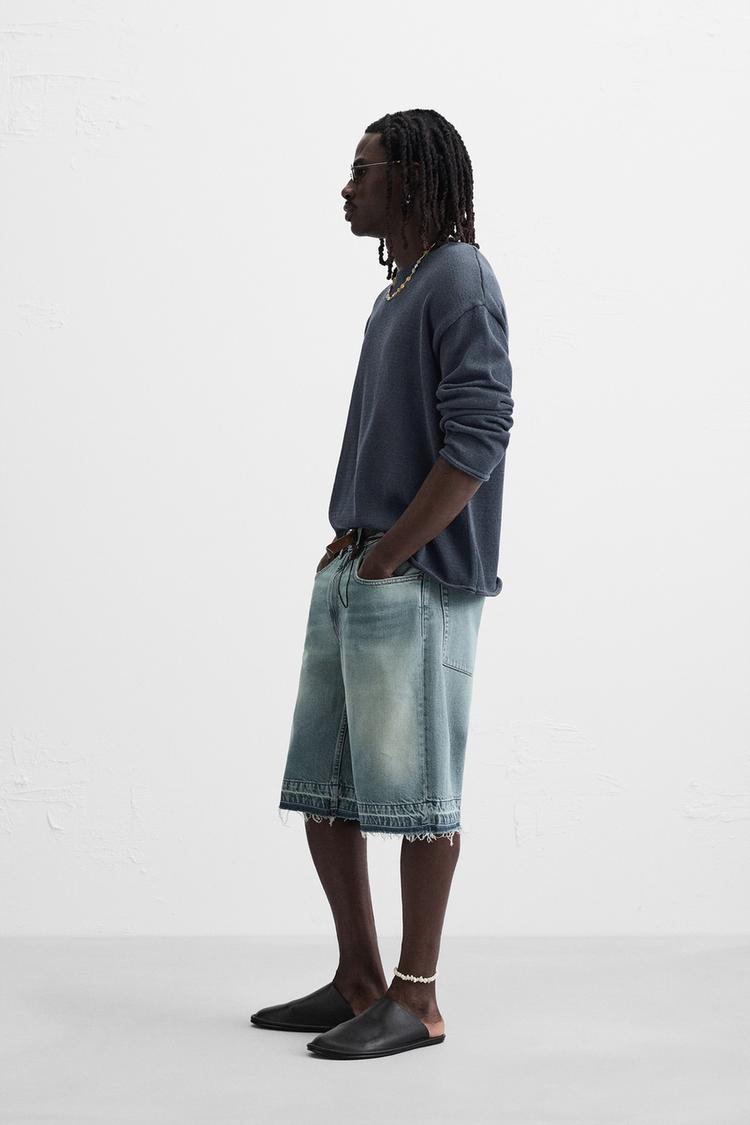 LOOSE-FIT DENIM BERMUDA SHORTS