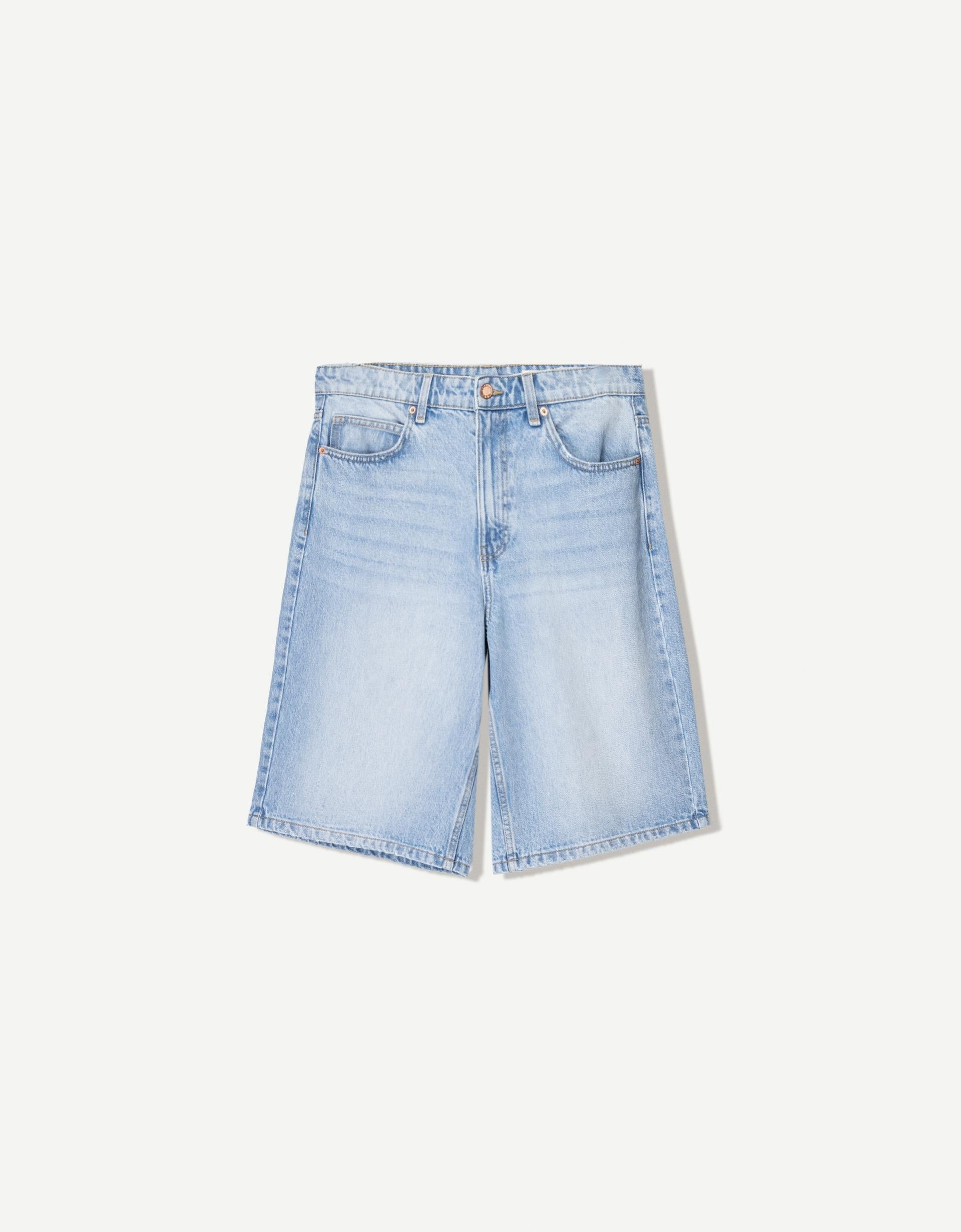 Baggy denim Bermuda