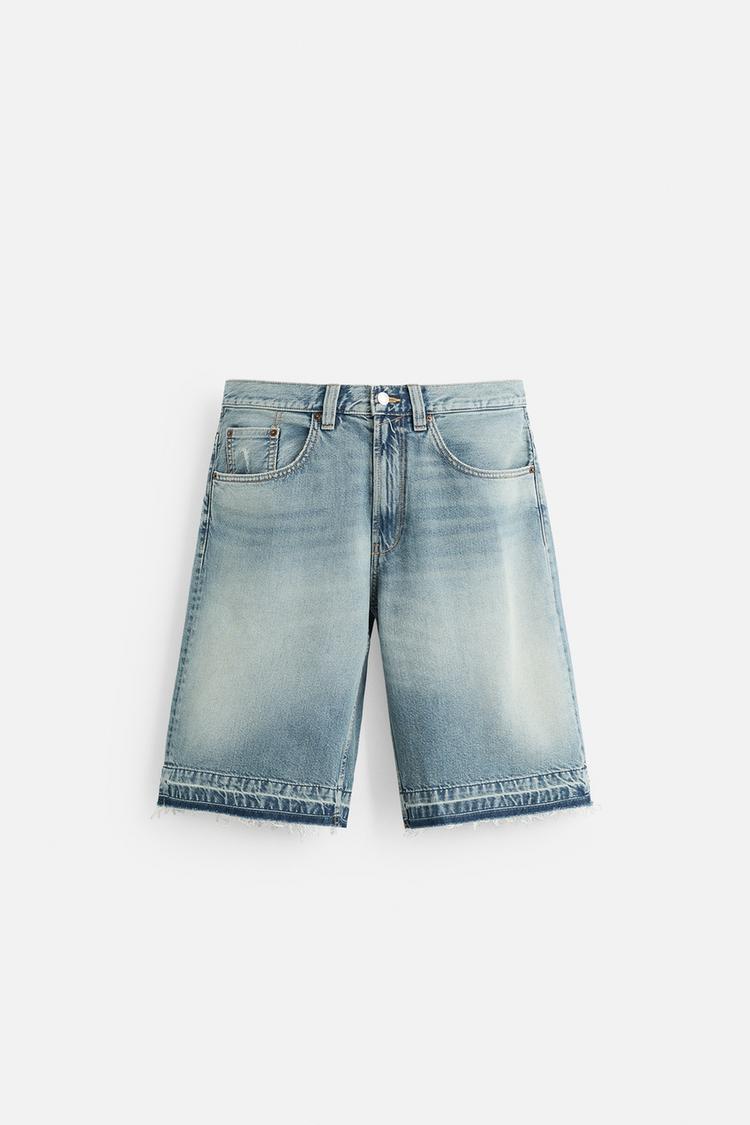 LOOSE-FIT DENIM BERMUDA SHORTS