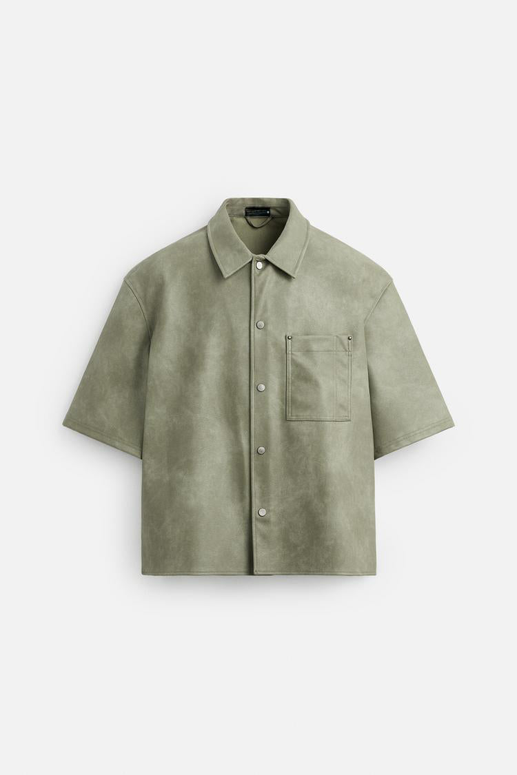 Faux leather shirt